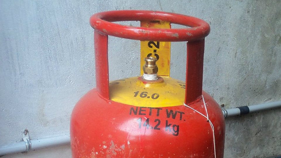 LPG cylinder catches fire in house