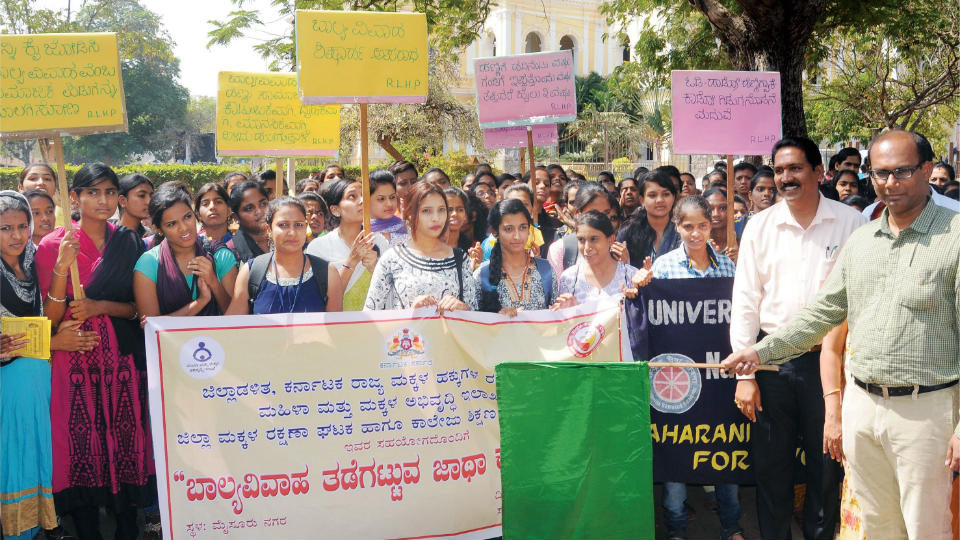 Awareness rally against child marriage in city