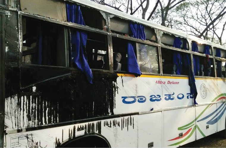 Bus topples in Nanjangud: Arms of four passengers severed, many injured