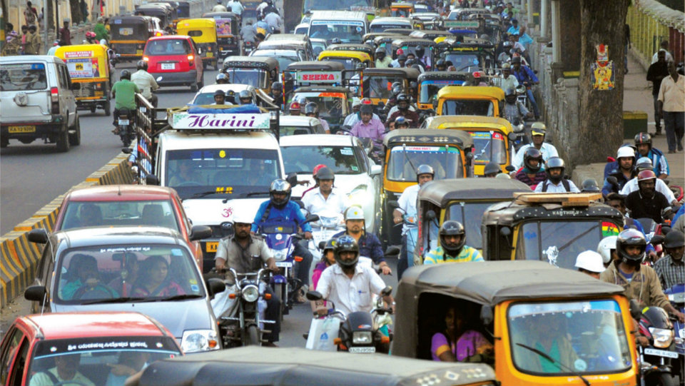 Rapidly increasing number of vehicles add to city’s traffic woes