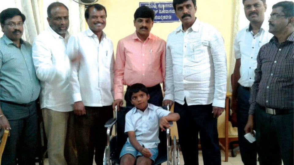 Prosthetic equipment distributed to specially-abled children