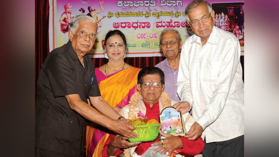 Sri Purandara Dasa, Thyagaraja and Kanakadasa Aradhana Mahotsava held: Vainika Vidwan feted
