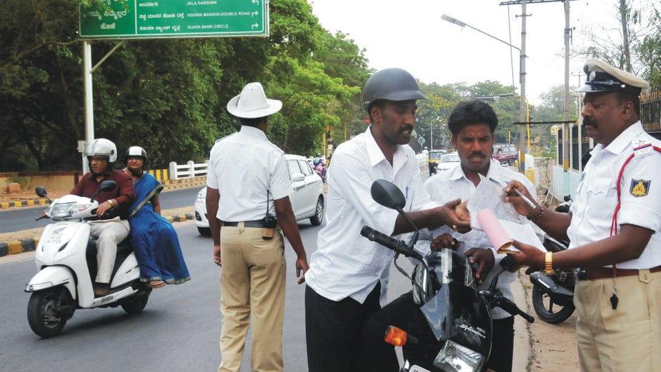 City Police collect Rs. 7.13 lakh traffic fine in three days