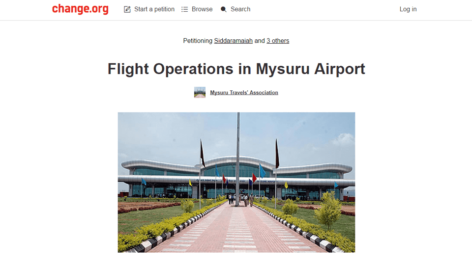 MTA launches online petition to resume flight operations in Mysuru