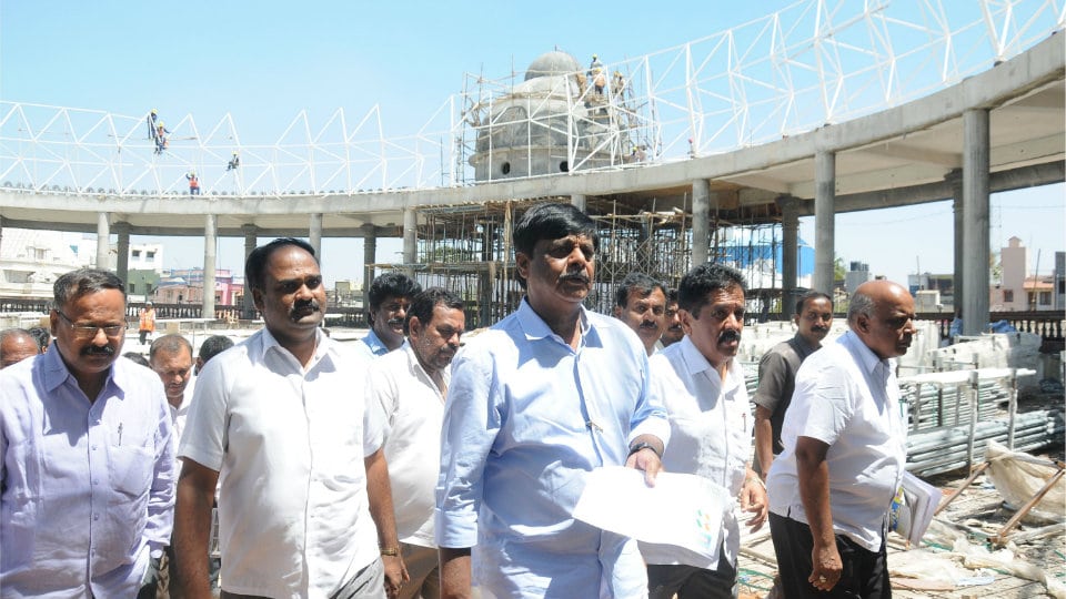 District Minister inspects road concrete works