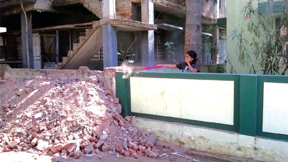 Debris of demolished house: A nuisance at Vidyaranyapuram