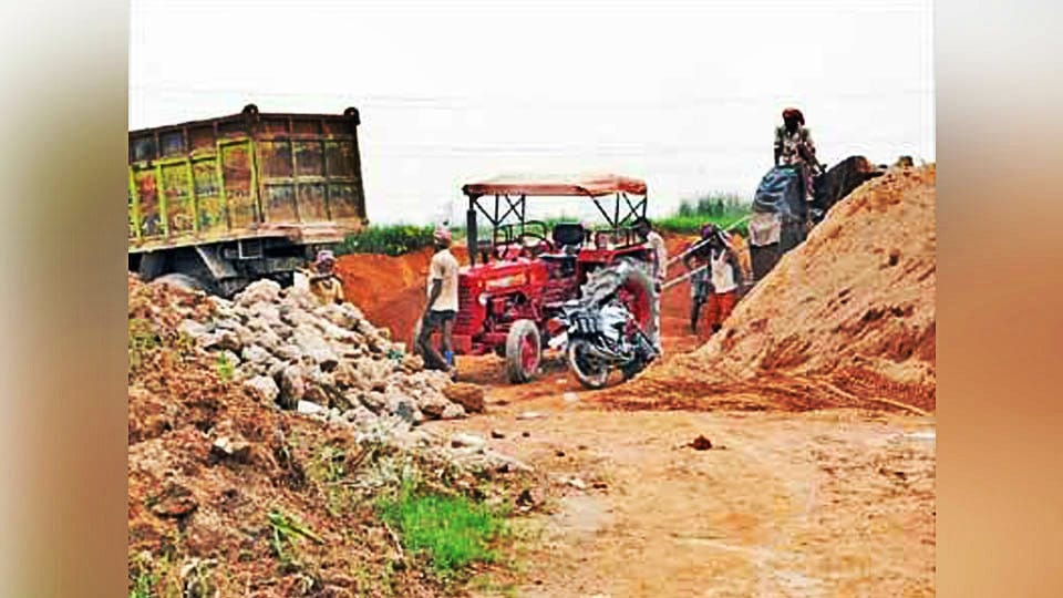 Illegal transportation of sand: Tractor seized