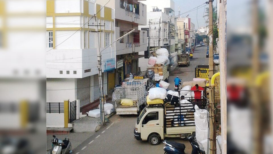 Transporters, a bane for residents on Kshetraiah Road