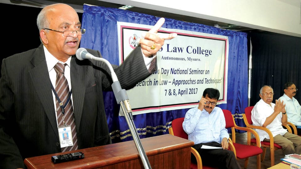 Extensive study needed for Research in Law: Prof. R. Venkata Rao