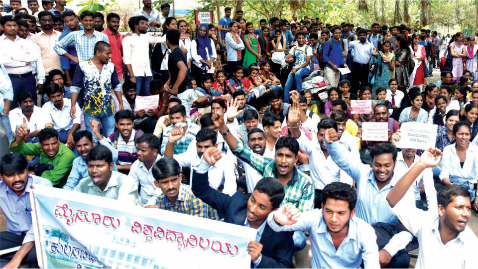 Students stage protest demanding removal of Varsity Registrar