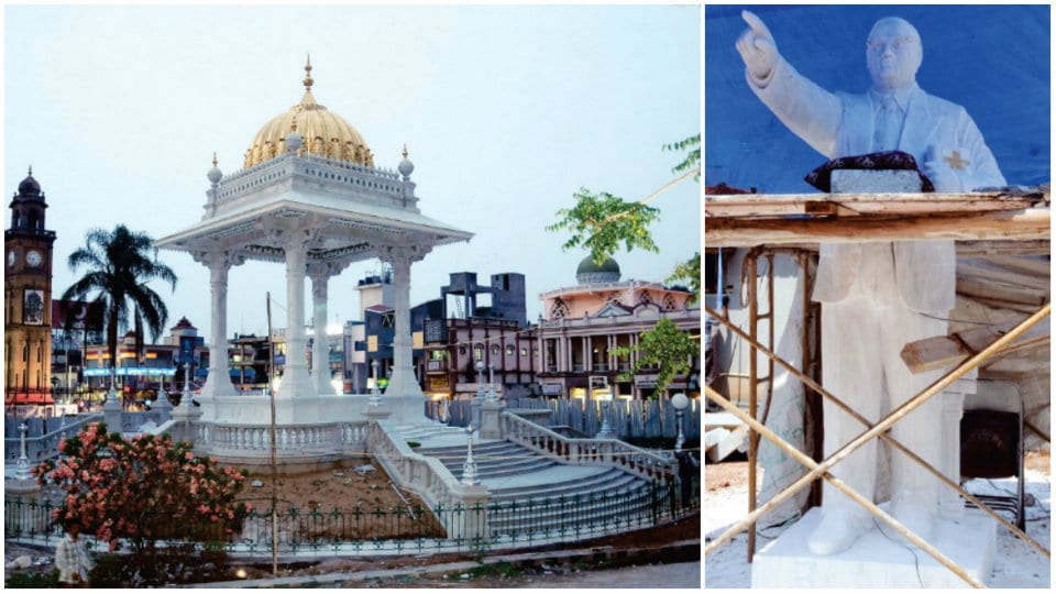 Another landmark in Mysuru Dr. B.R. Ambedkar Statue