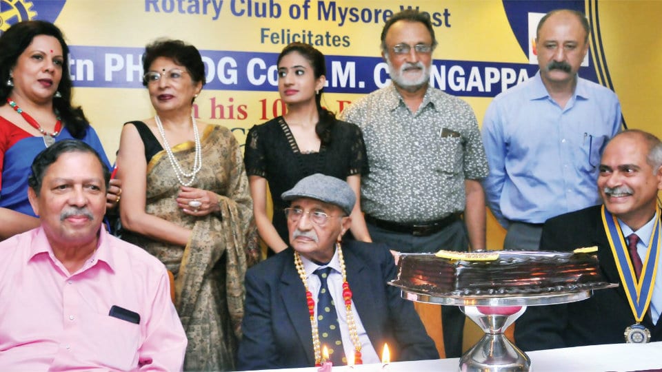 Rotarian, PDG Col. Chengappa’s 100th birthday celebrated