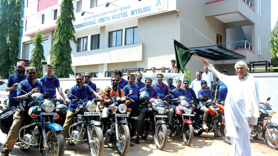 YHAI’s bike rally on ‘Water Conservation’ flagged off