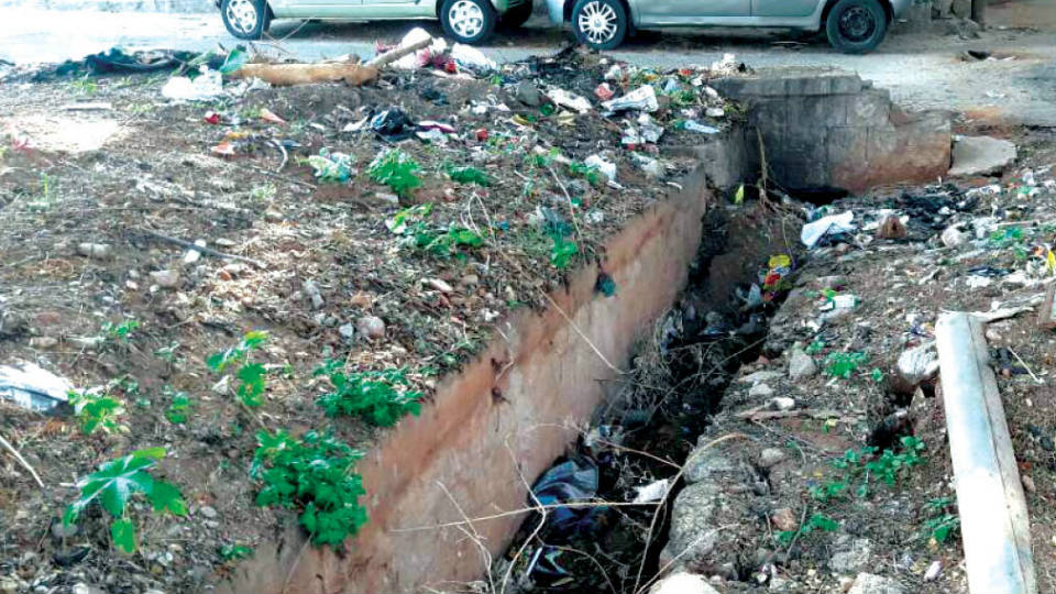 Plea to clean drains near Post Office in Kalyangirinagar