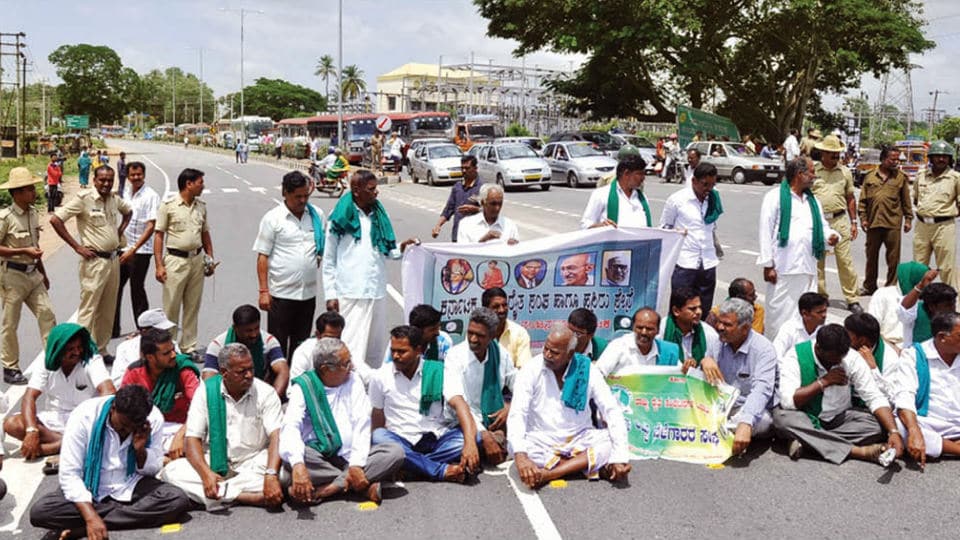 Release of Kabini water to TN: Farmers block Mysuru- N’gud Highway