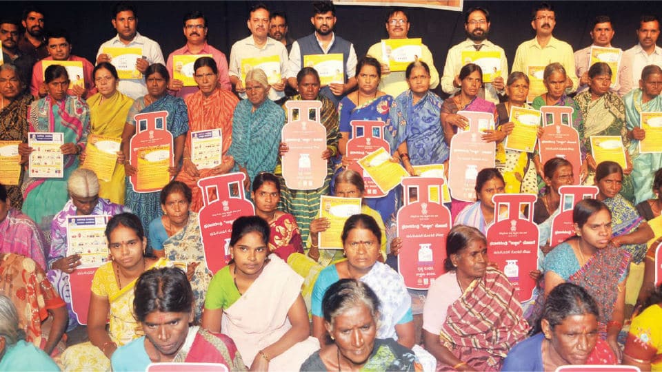 Free LPG cylinders distributed to Ujjwala beneficiaries