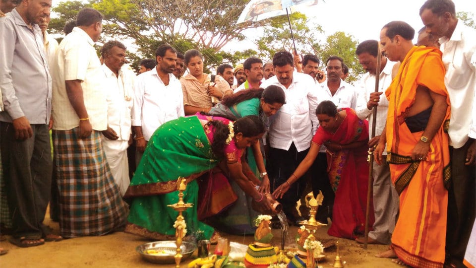 Road Development work launched at Hunsur