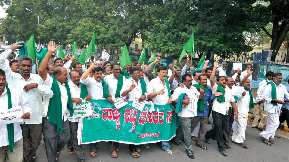 Release of water to Tamil Nadu: Farmers stage protest