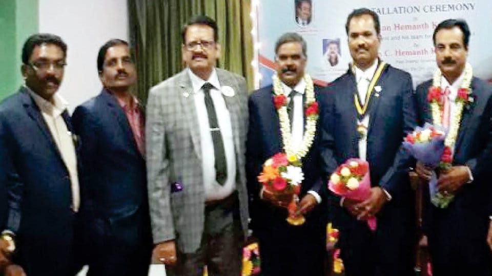 New team for Lions Club of Mysore Elite installed