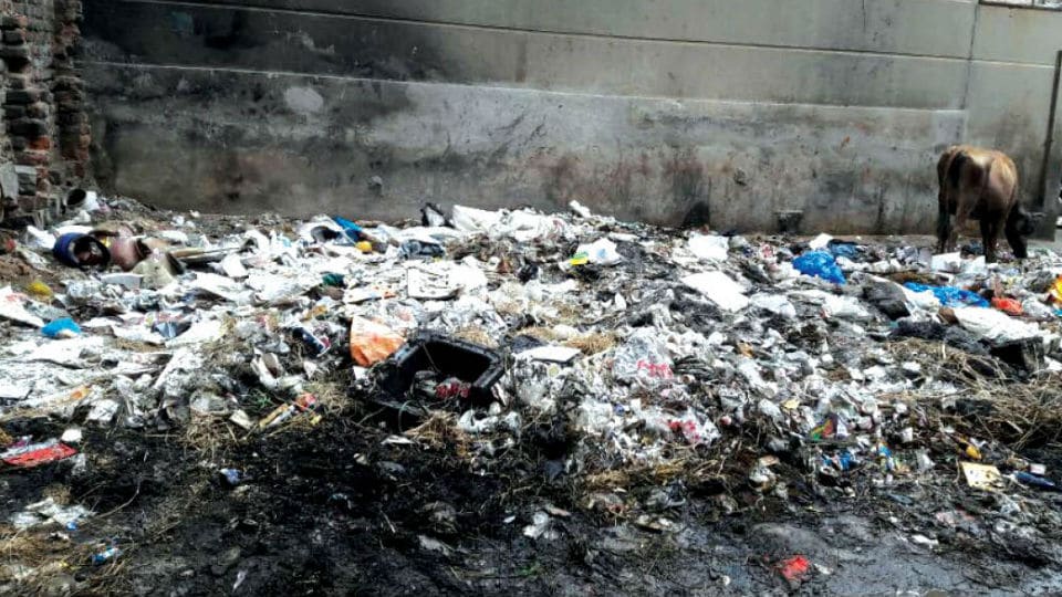 Stop dumping of garbage behind Uma Talkies