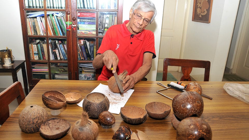 Coconut shells spring to life in this Septuagenarian’s hands