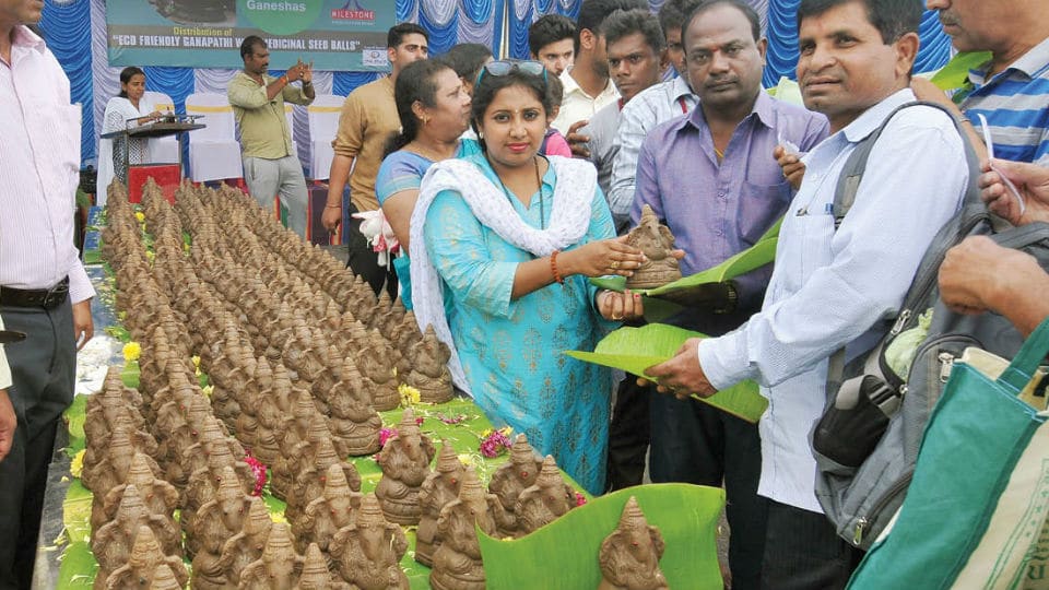 Join to Help Trust to distribute 1,024 seed-ball Ganesha idols