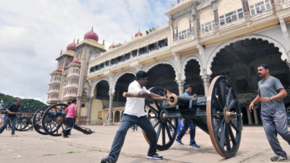 It’s drill time for Dasara cannon firing