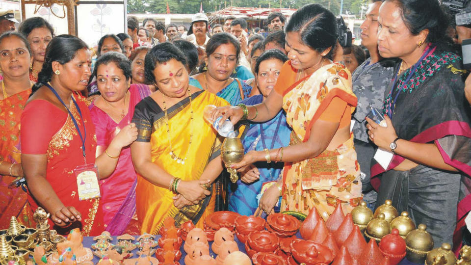 Eye-catching handmade products on display at Mahila Dasara