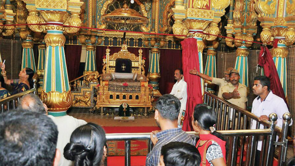 After a gap of two years…: Golden Throne kept for public viewing at Palace