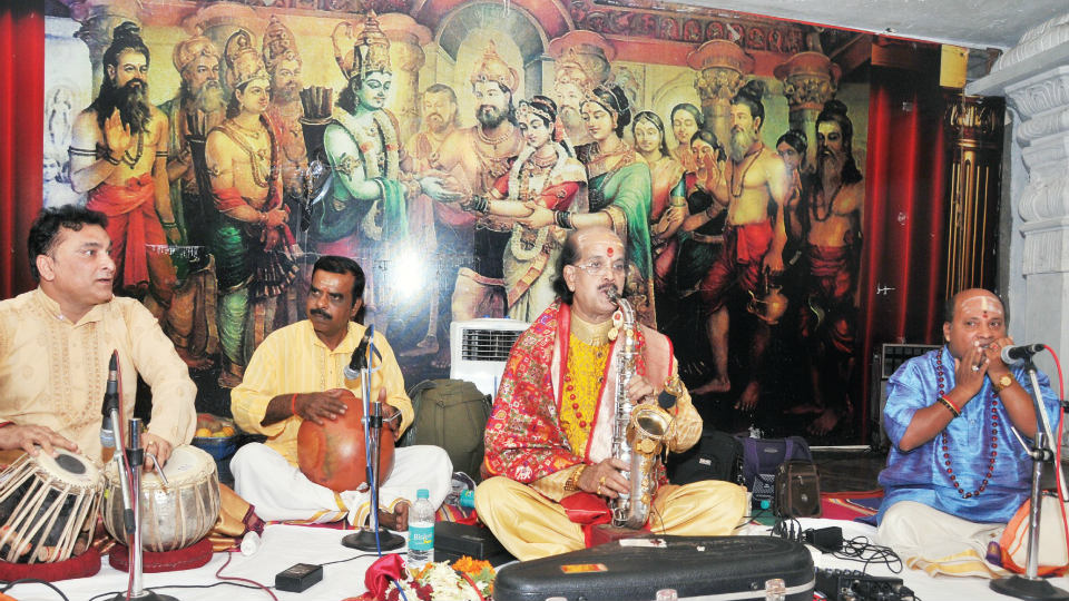 Saxophone recital marks the beginning of Sri Yoganarasimhaswamy Navaratri Brahmothsava