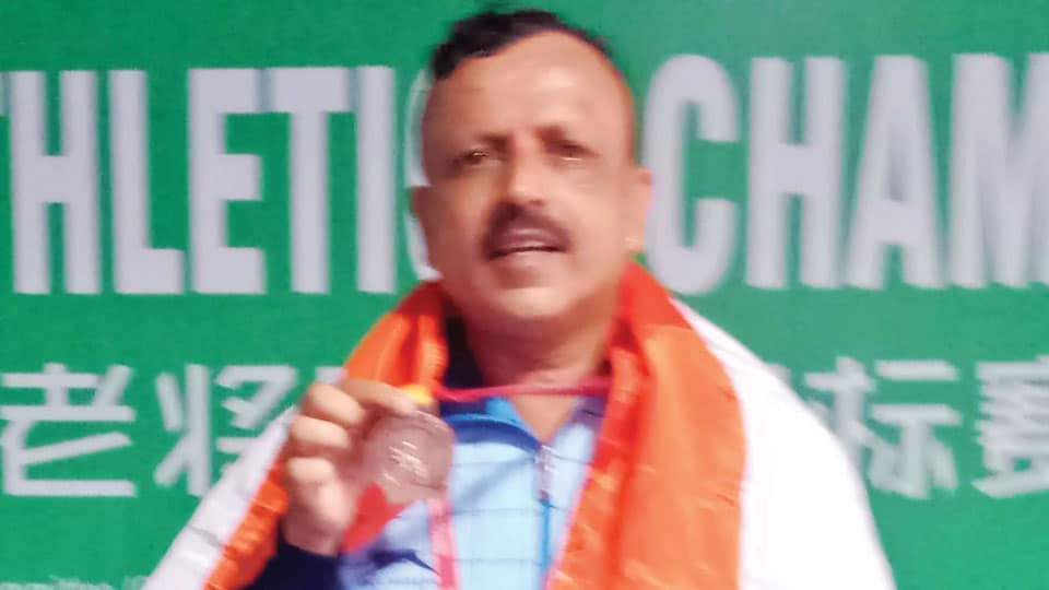 20th Asian Masters Athletic Meet: City athlete Yogendra bags bronze medal