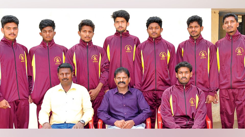 Mysore University team for South Zone Inter-Varsity Basketball Tourney