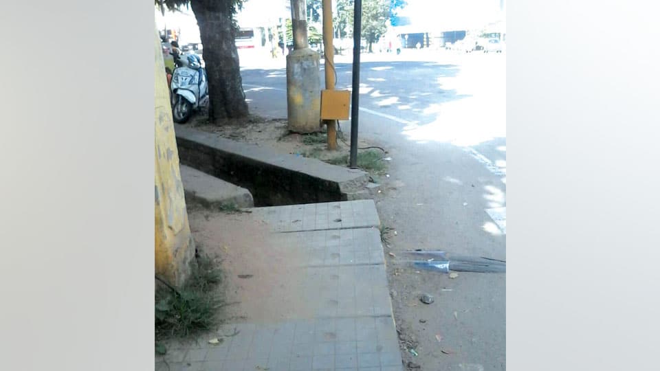 Plea for proper laying of concrete slabs near Dasappa Circle