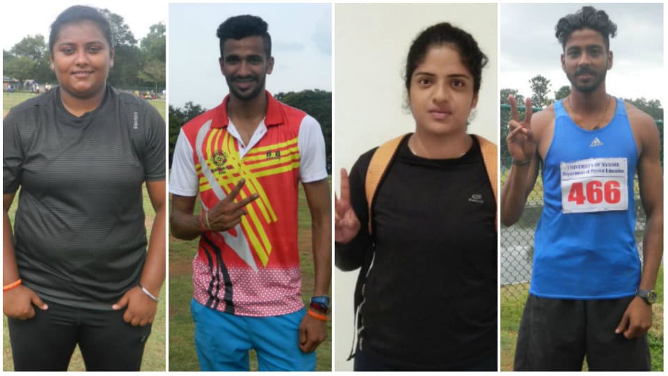 89th University of Mysore Inter-collegiate Athletic Meet 2017-18: Four New Meet Records set on day one