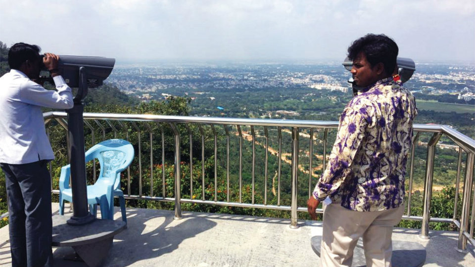 Second binocular installed at View Point atop Chamundi Hill to ease rush