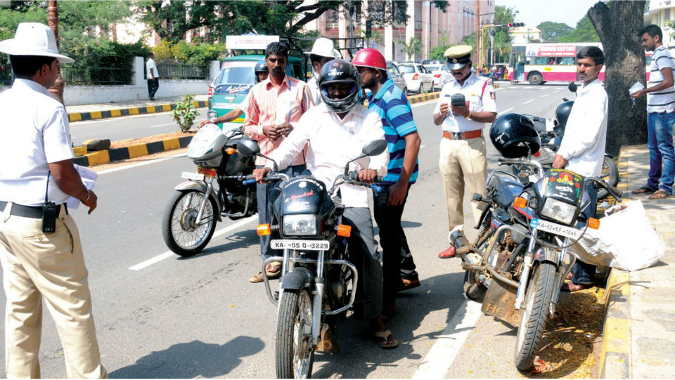 Friendly Enforcement Drive by Traffic Police to create awareness among violators