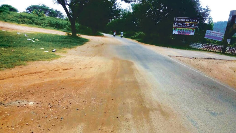 Clear this mud accumulated on Lalitha Mahal Helipad Road