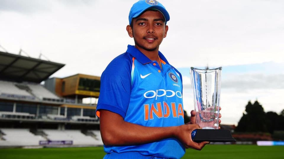Prithvi Shaw to lead India in U-19 World Cup