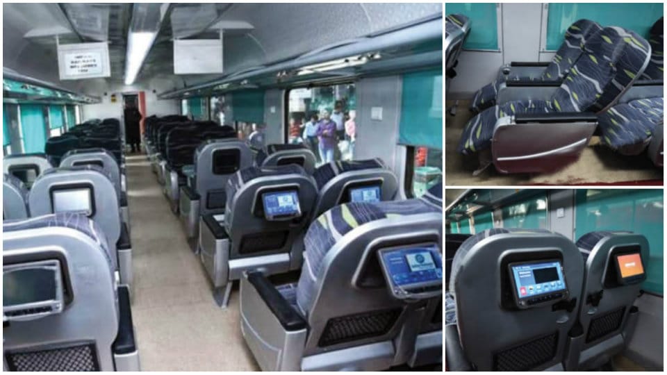 Mysuru – Chennai Shatabdi Express temporarily augmented with ‘Swarn’ AC chair
