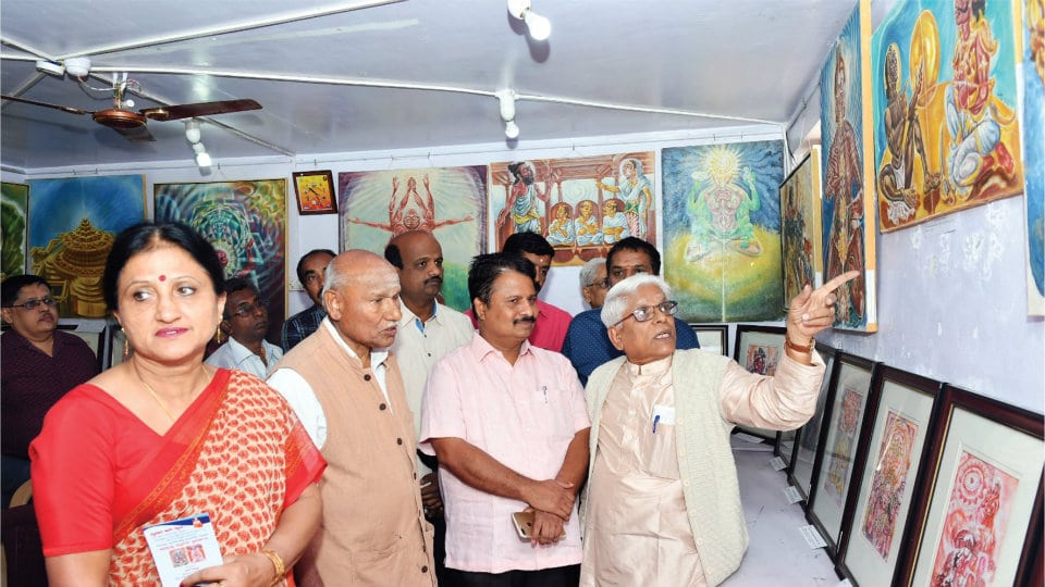 Vedic Shloka Paintings Expo at Mysuru Art Gallery