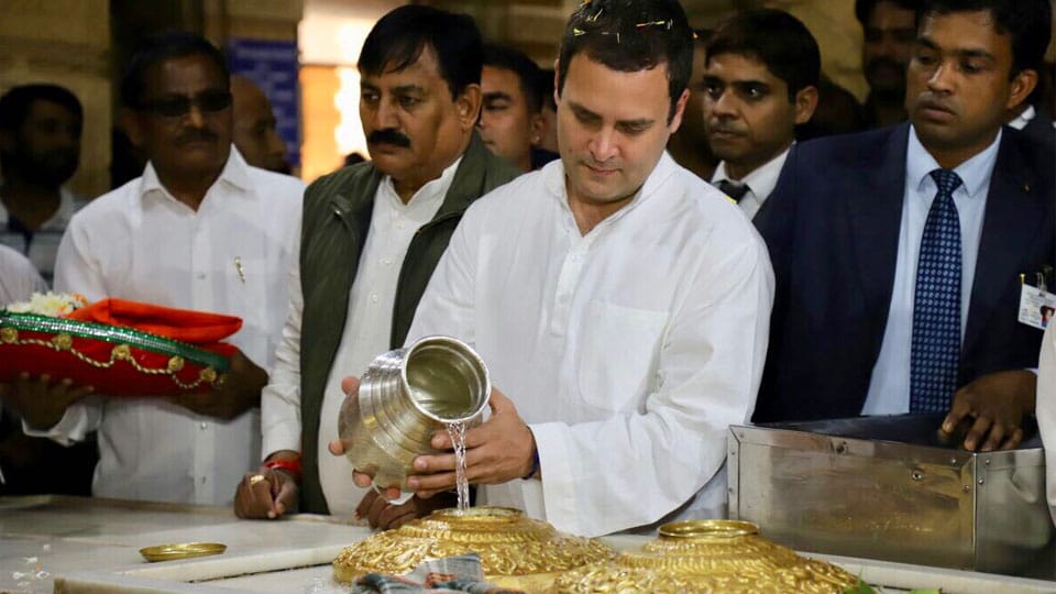 Rahul Gandhi to visit temples and Mutts in State
