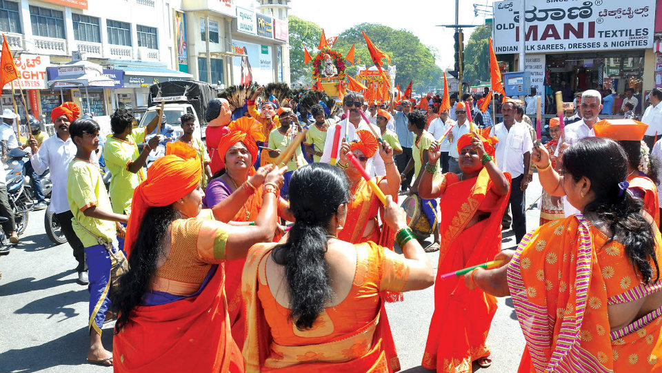 Colourful procession marks Chhatrapati Shivaji Jayanti