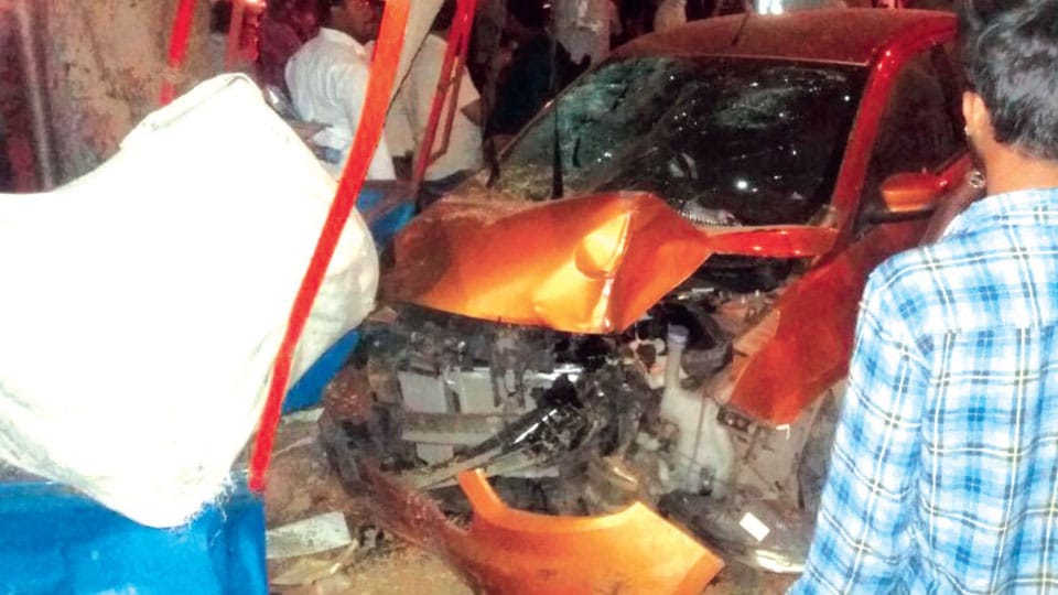 Serial accident on KRS road leaves two injured, vehicles damaged