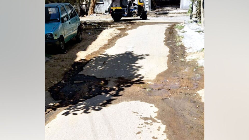 Sewage water overflowing from a manhole in Udayagiri