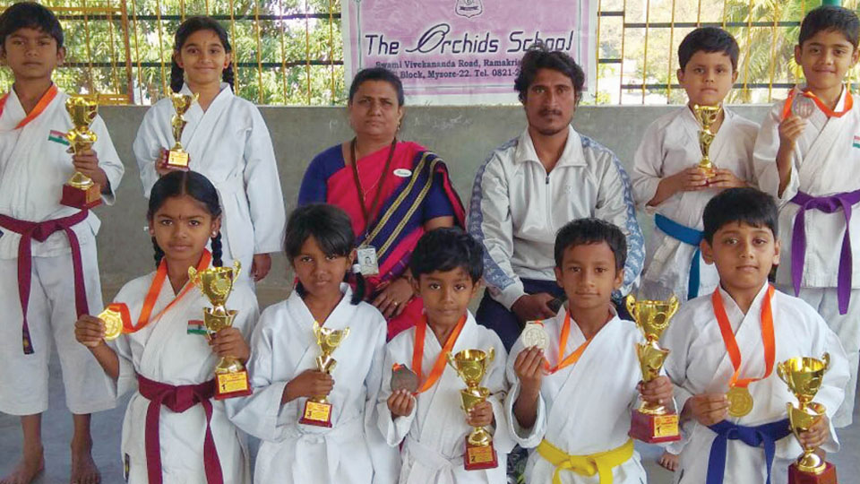Medal winners of Inter-School Karate