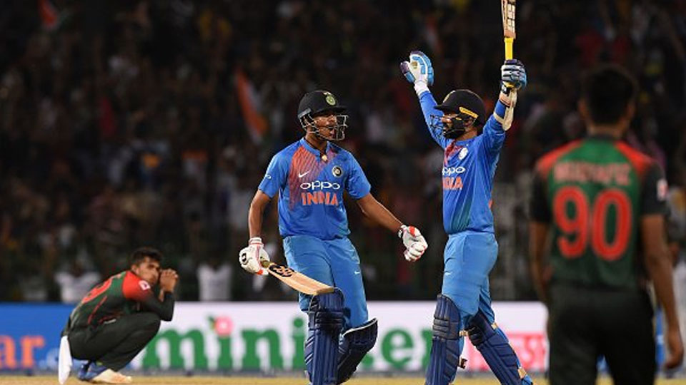 Nidahas Trophy – 2018: Dinesh Karthik’s last ball six helps India clinch Tri-series