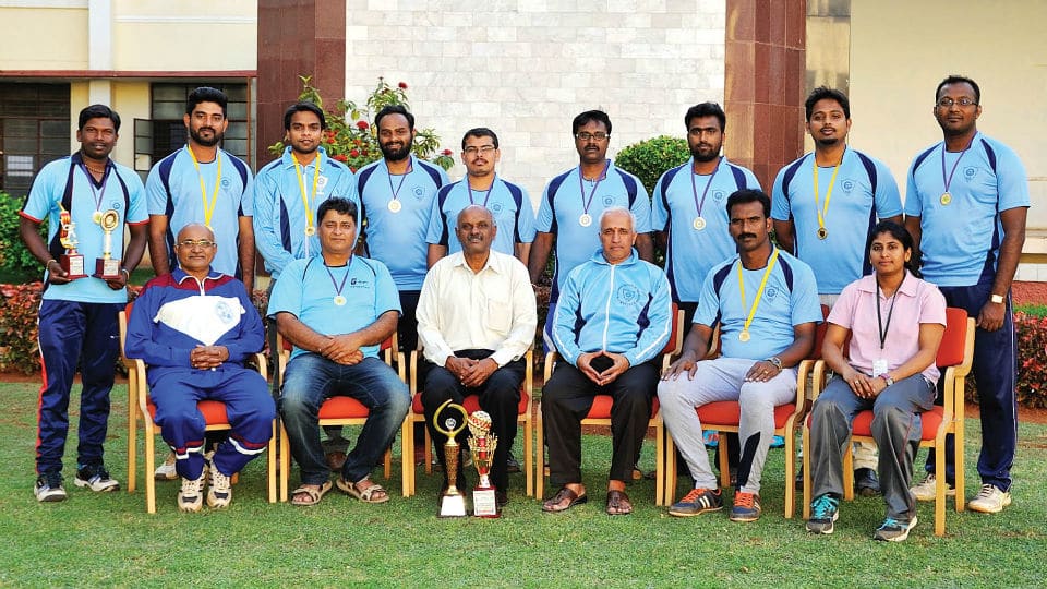 Runners in Staff Tennis Ball Cricket Championship