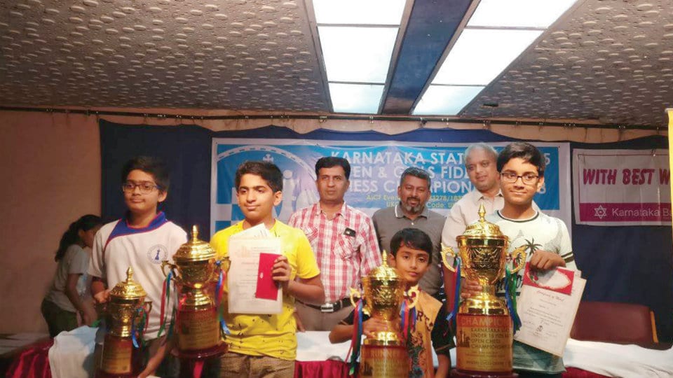 Karnataka State FIDE Rated U-15 Open and Girls Chess: Jagadish, Swara Lakshmi triumph