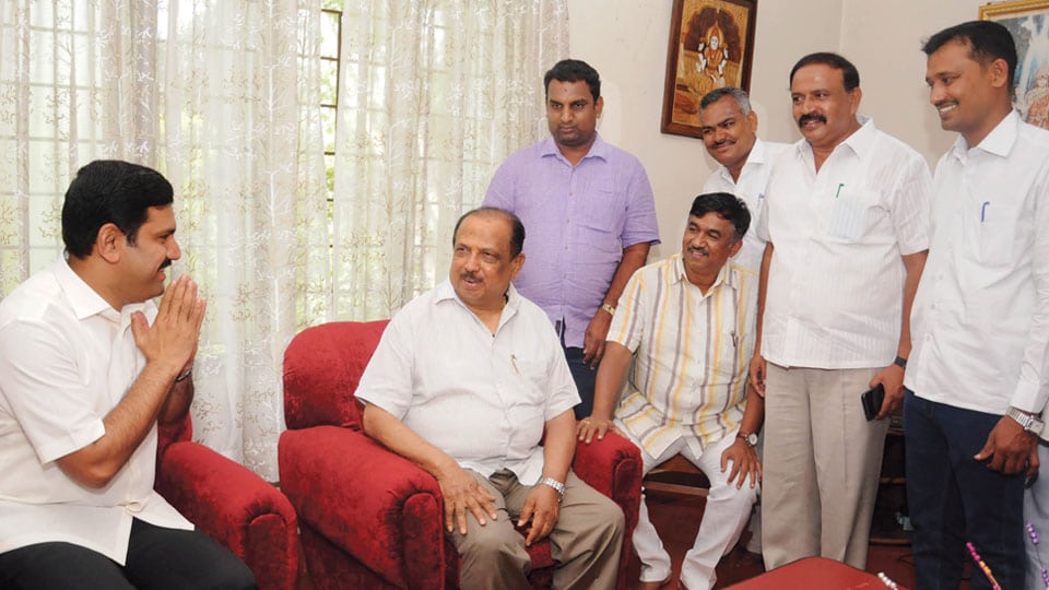 B.Y. Vijayendra holds closed-door meeting with L. Revanasiddaiah