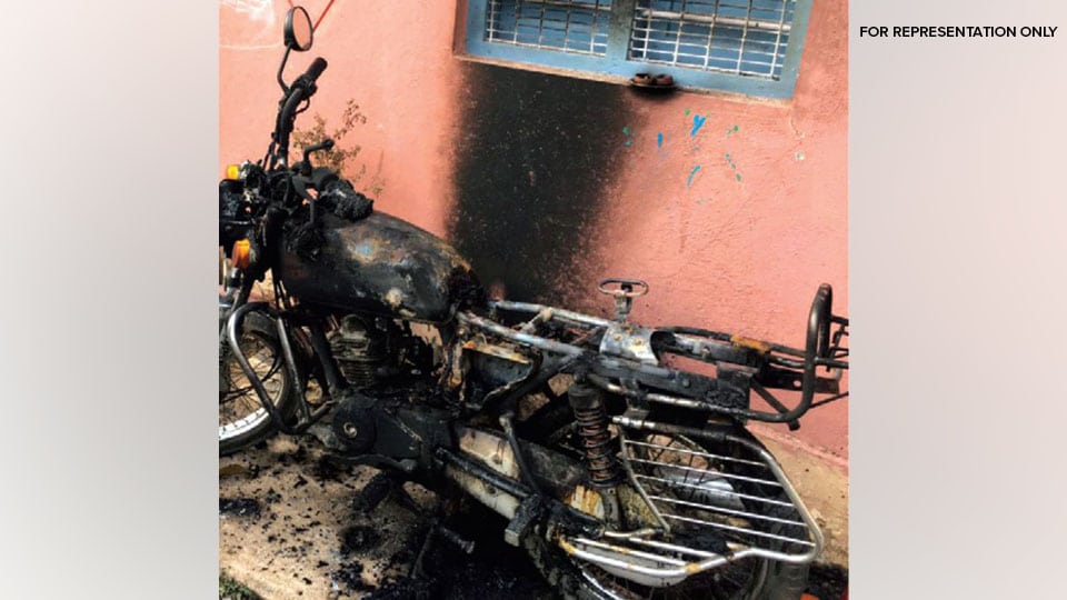 Bike charred in accidental fire